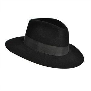 Pantropic Taylor LiteFelt Wide Brim Black Fedora Size S
